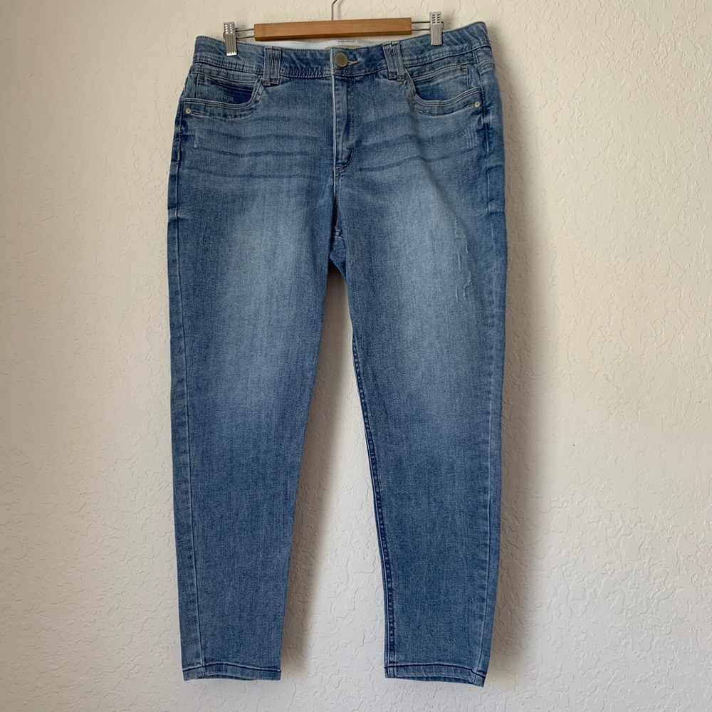 Democracy Jeans Women 16 Blue Skinny Ankle Ab Technology Casual Comfort Stretch
